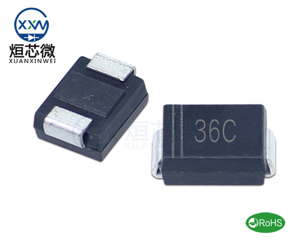 P6SMB36CA參數,TVS二極管P6SMB36CA瞬態(變)抑制二極管